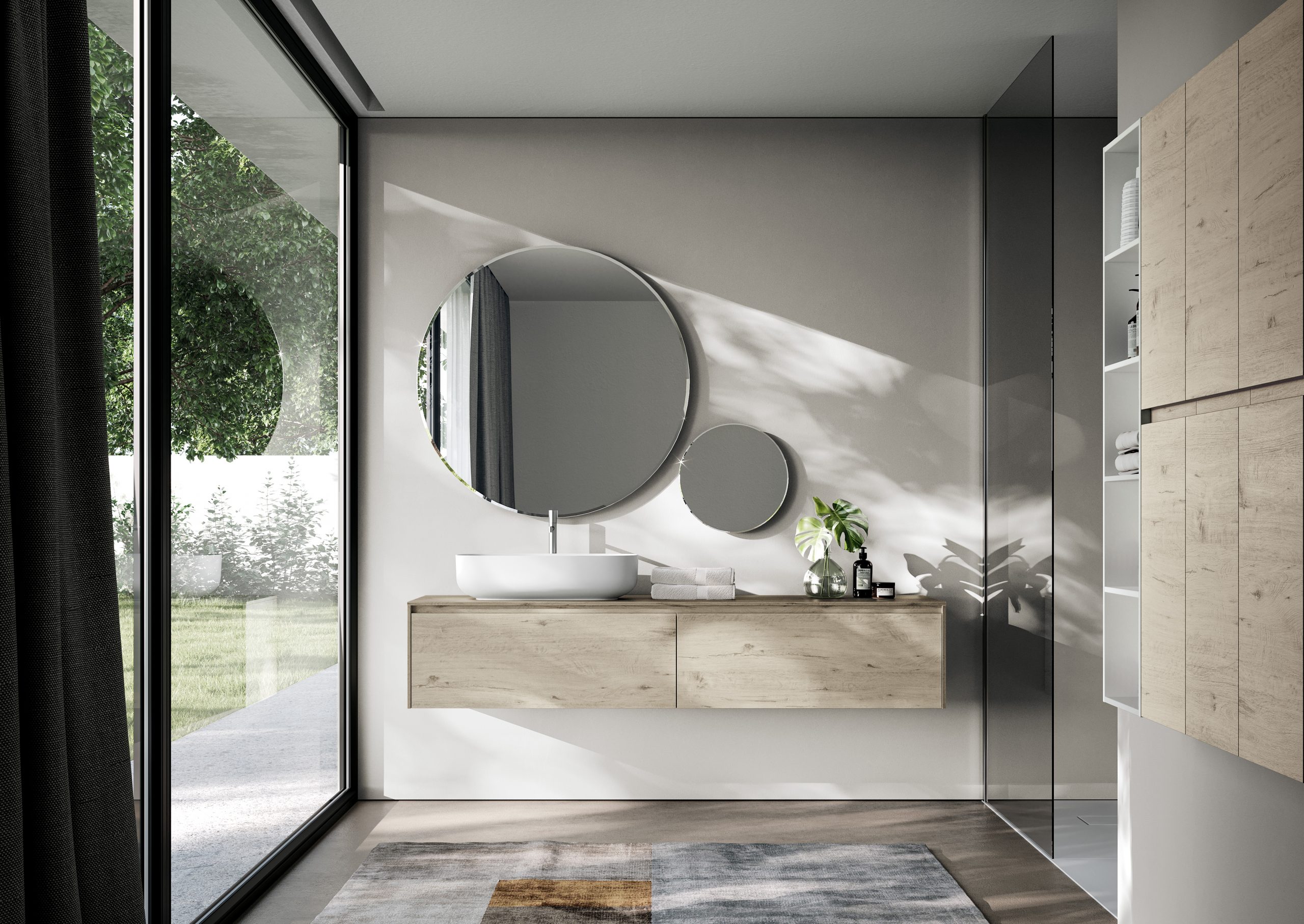 Specchio da bagno: combinazione di funzionalità e tecnologia.